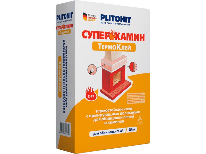 Plitonit "СуперКамин ТермоКлей" для печей и каминов.25кг