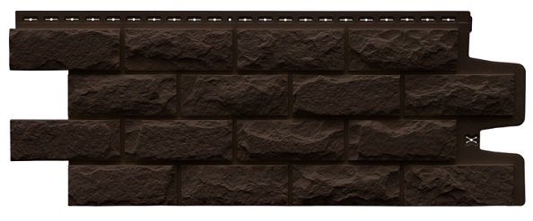 Фасадная панель Колотый камень Classic (Стандарт) Шоколадный Grand Line