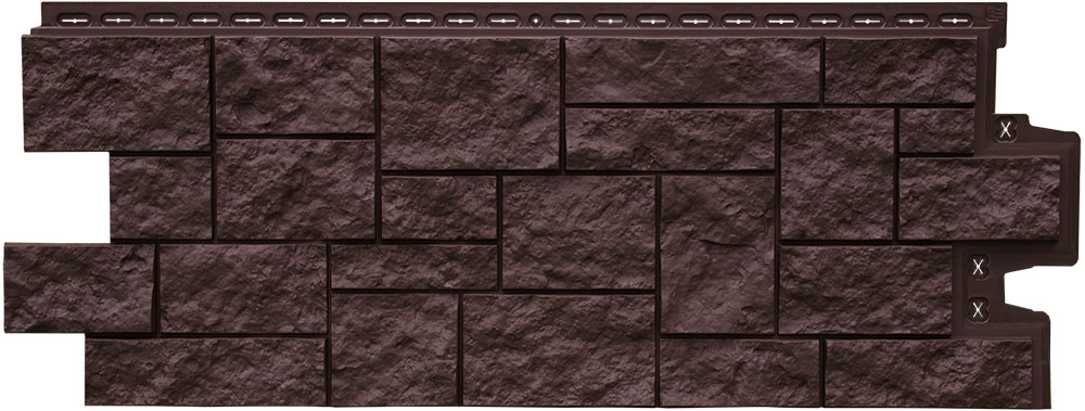 Фасадная панель Дикий камень Classic (Стандарт) Шоколадный Grand Line