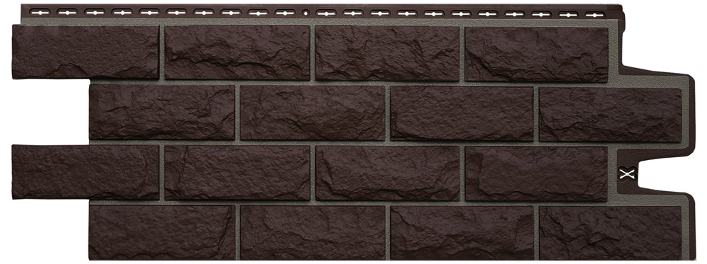 Фасадная панель Колотый камень Design (Премиум) Шоколадный Grand Line