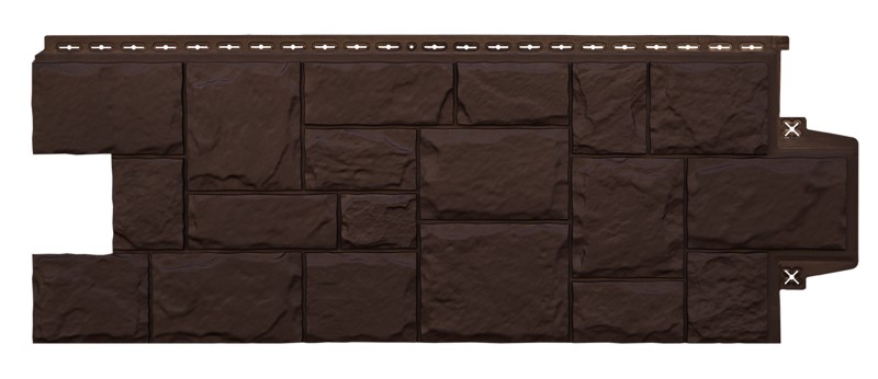 Фасадная панель Крупный камень Classic (Стандарт) Шоколадный Grand Line 