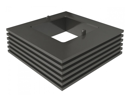 Юбка для столба из алюминия 100*100мм (серый пластик)